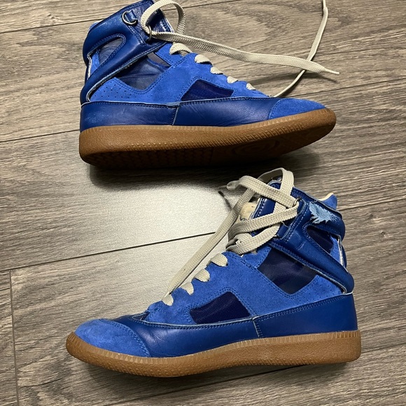 MAISON MARGIELA women’s blue high top sneakers - Picture 2 of 7
